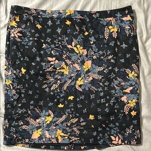 LOFT Black and Yellow Mini Skirt Casual Resort Wear